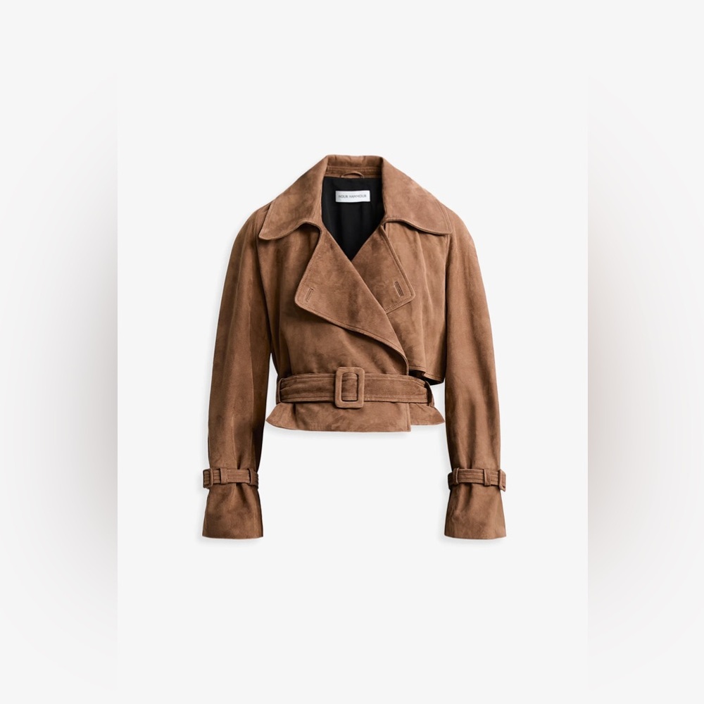 Nour Hammour Brown Suede Women's Jacket, sz S.